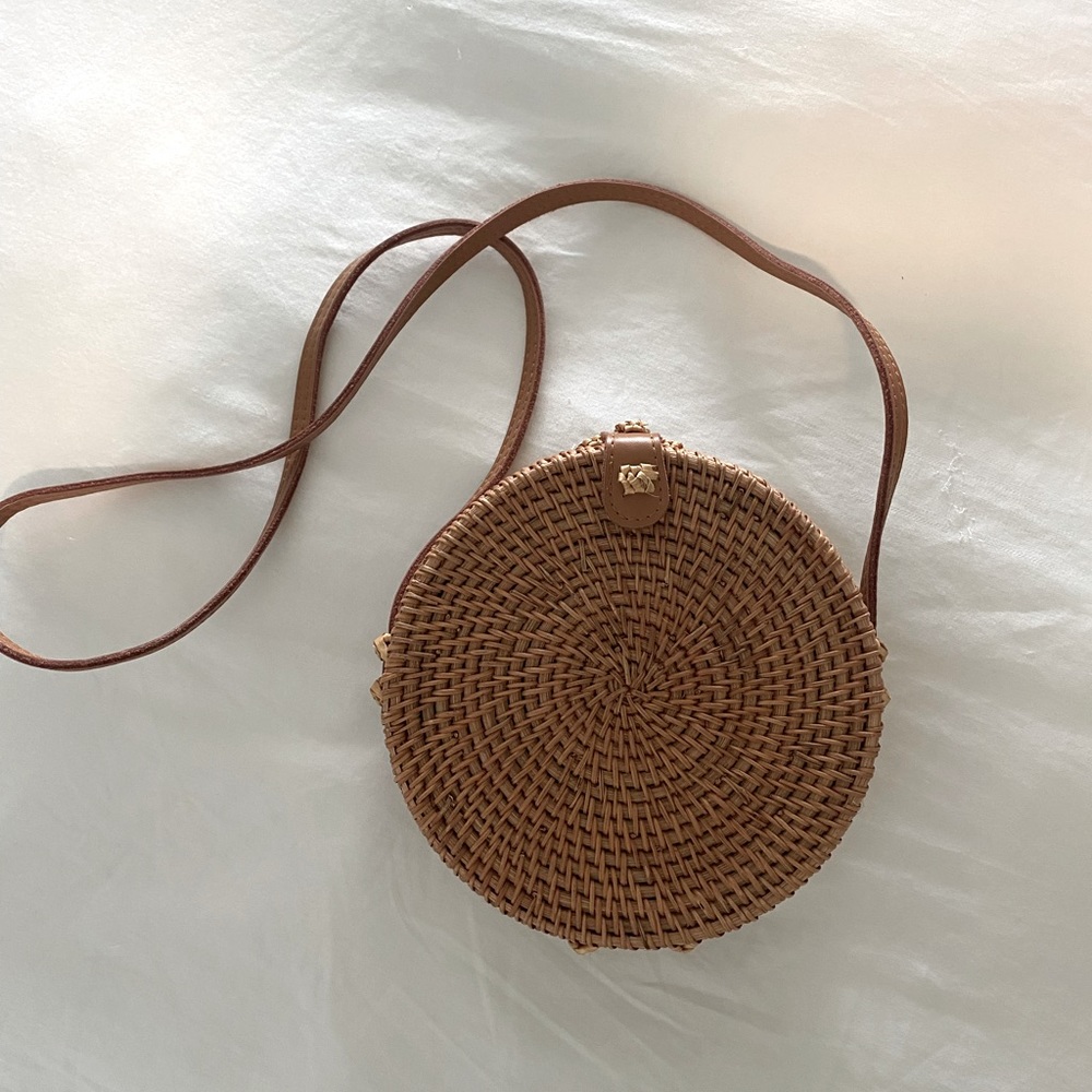 Urban Outfitters Ratan & Leather Crossbody Bag
